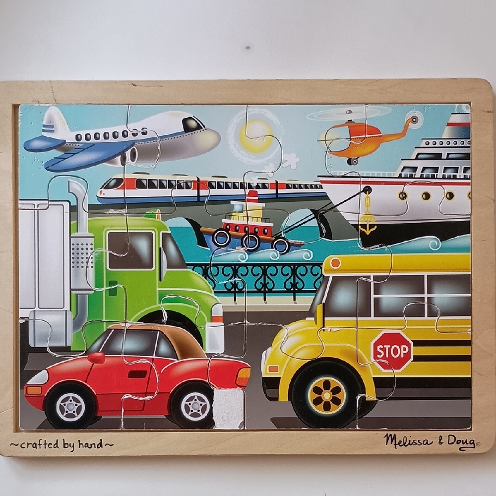 MELISSA & DOUG PLANES TRAINS AND AUTOMOBILES PUZZLE